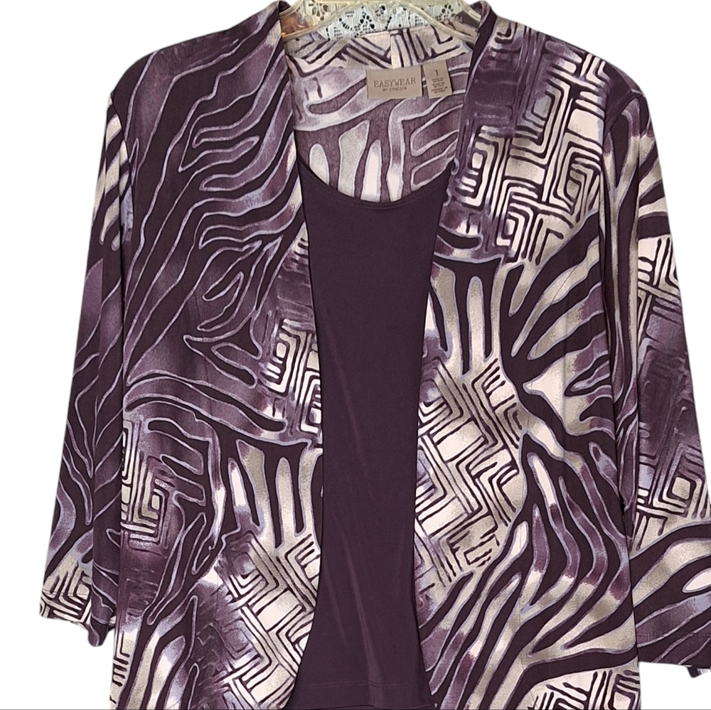 2 piece top set  grape purple swirls